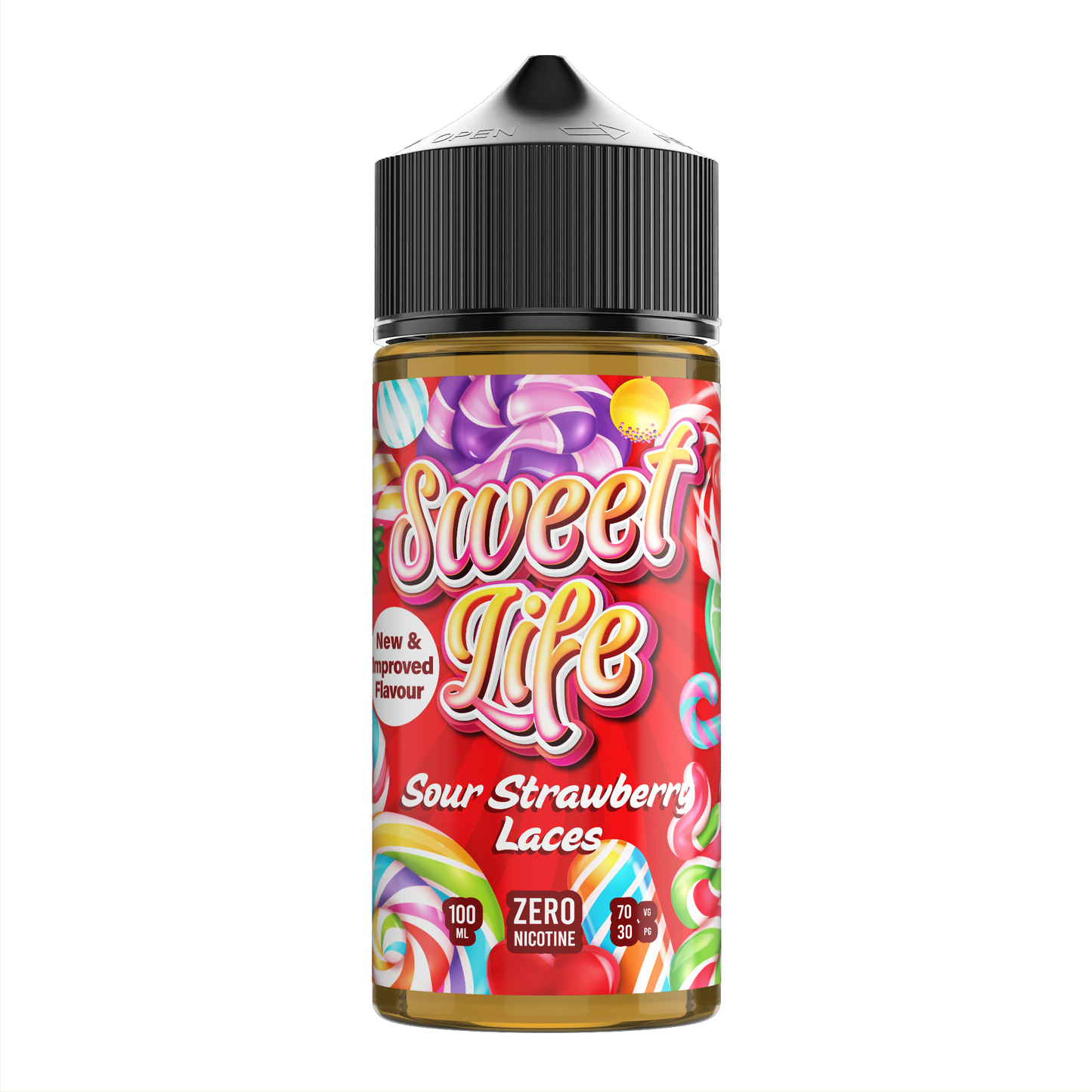 Sour Strawberry Laces 100ml Shortfill by Sweet Life