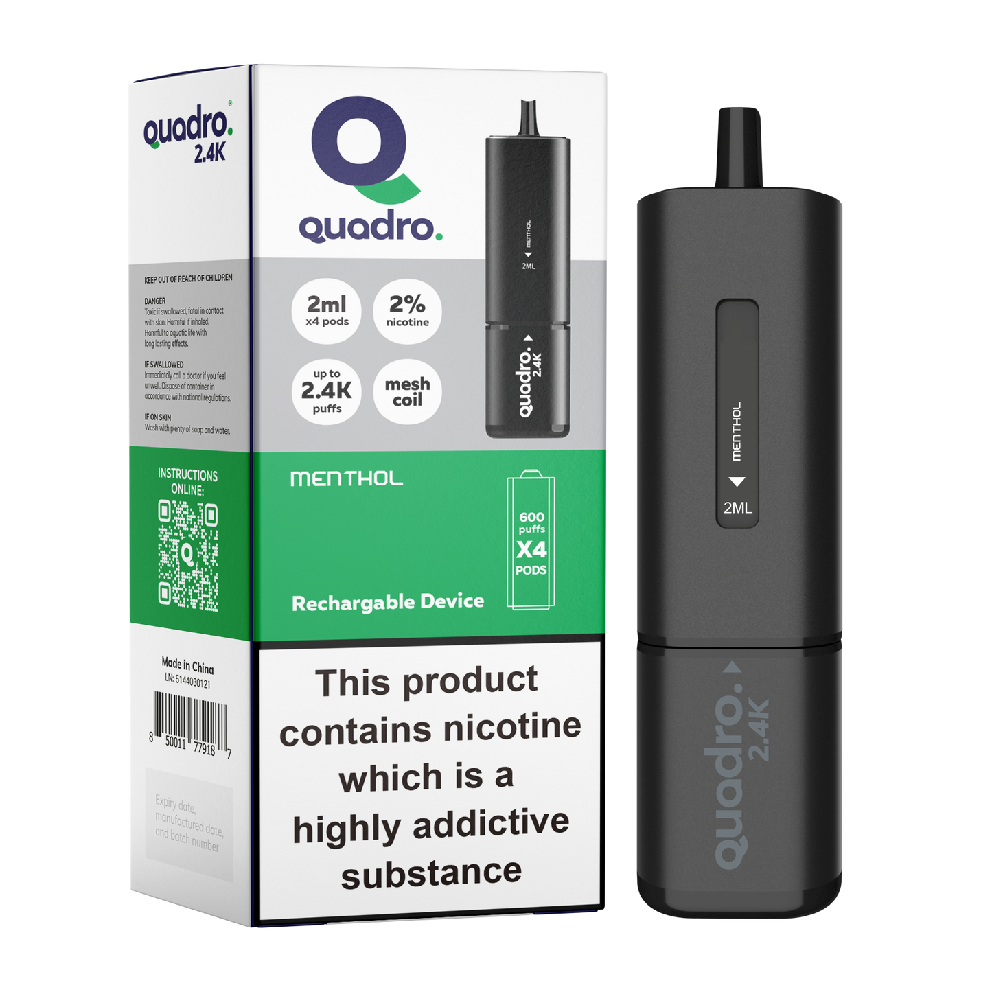 Quadro 2.4k 4 in 1 Device - 2400 Puffs