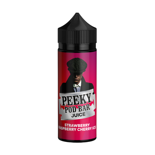 Strawberry Raspberry Cherry Ice 100ml Shortfill by Peeky Pod Bar