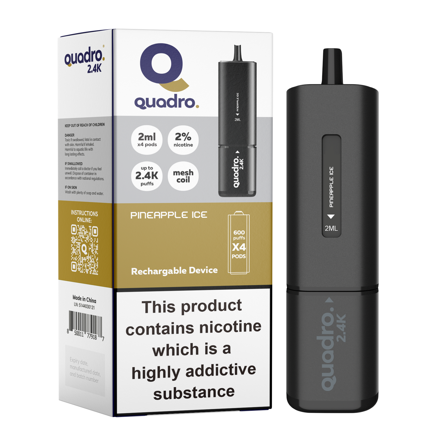 Quadro 2.4k 4 in 1 Device - 2400 Puffs