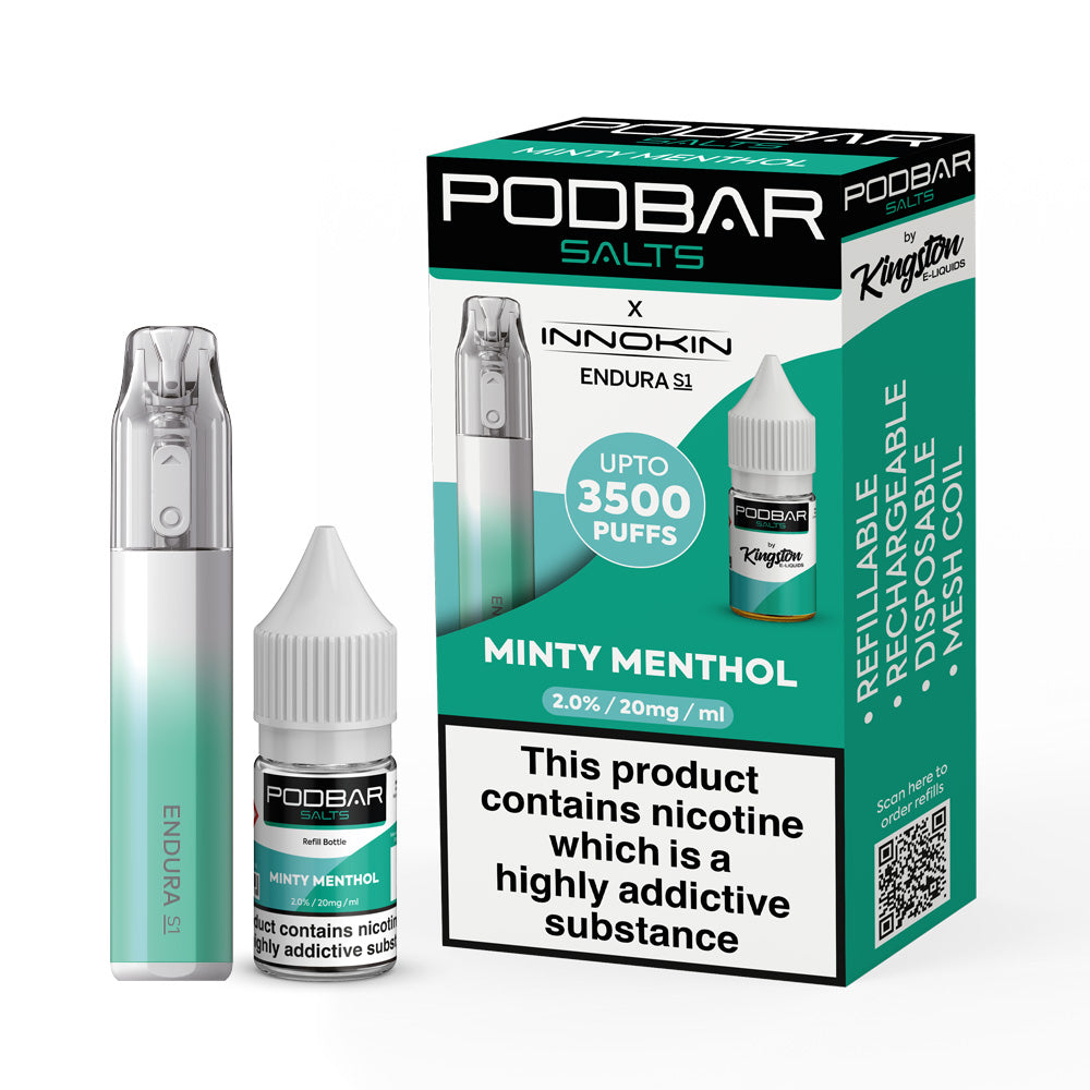Minty Menthol Podbar Salts + Innokin Endura S1 Pod Kit