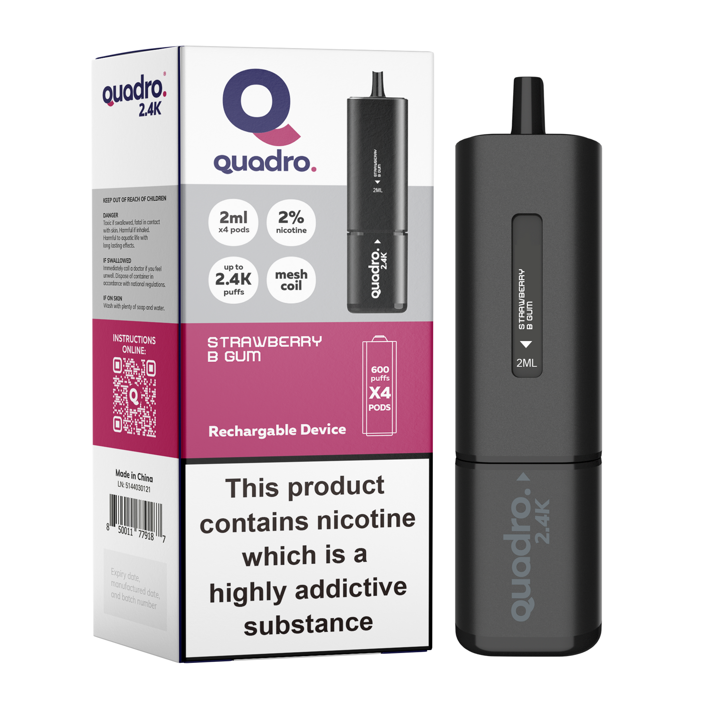 Quadro 2.4k 4 in 1 Device - 2400 Puffs