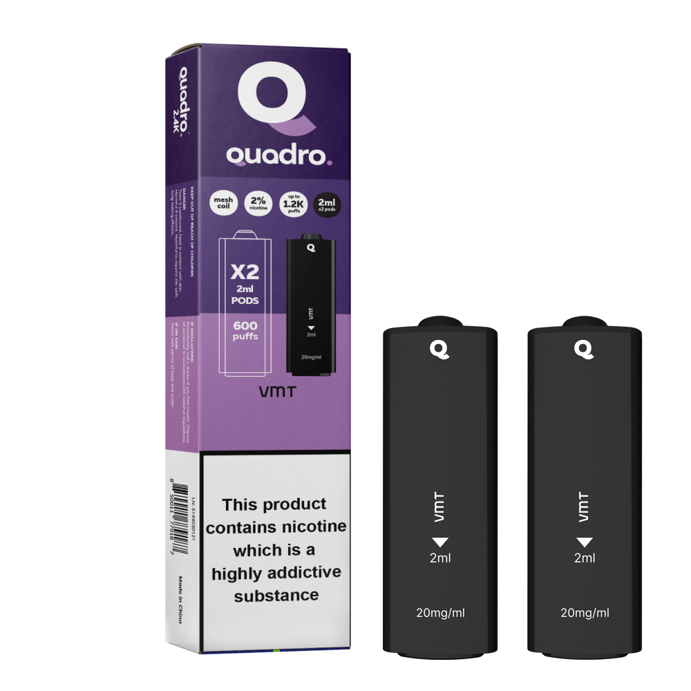 Quadro 2.4k 4 in 1 Replacement Pods - 2400 Puffs