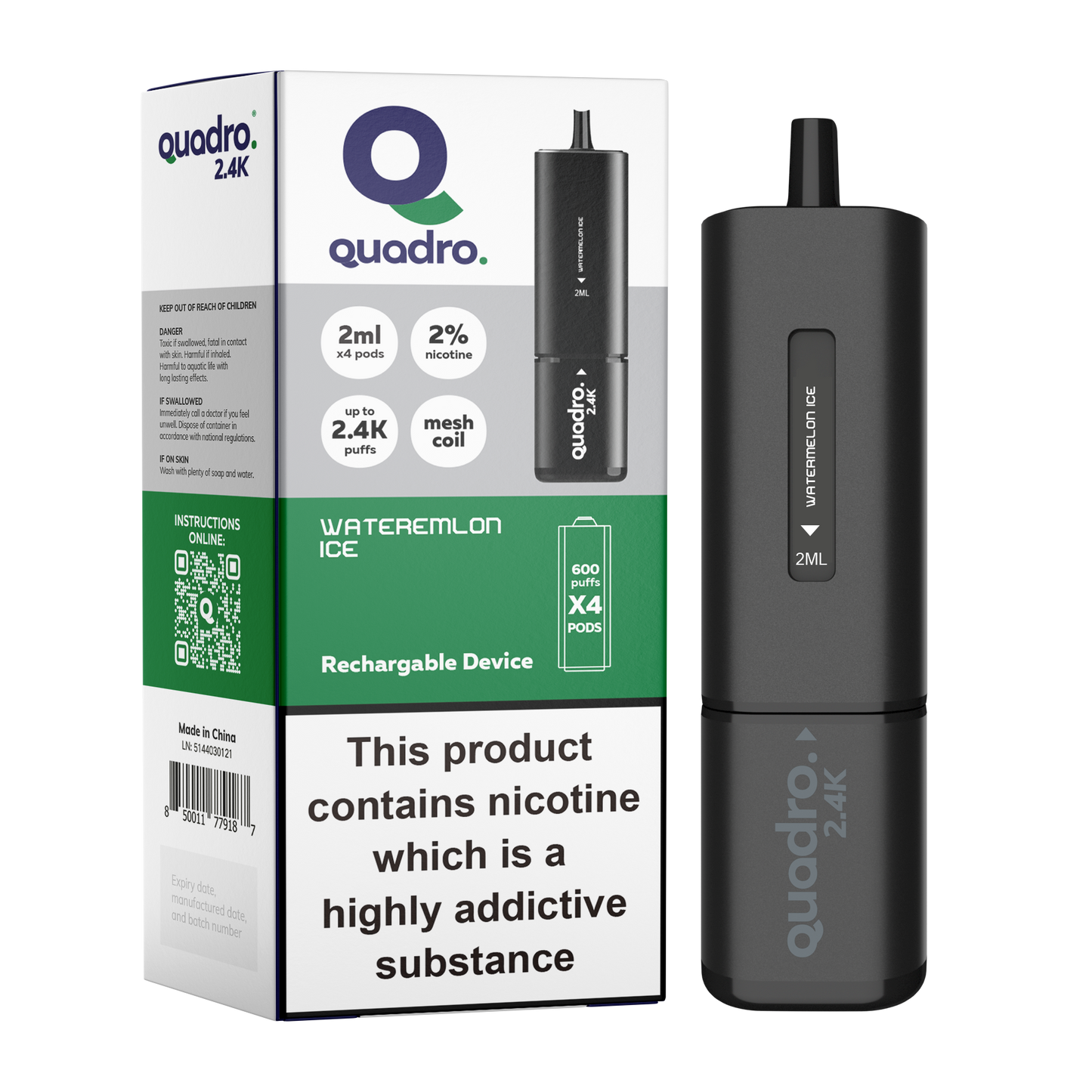 Quadro 2.4k 4 in 1 Device - 2400 Puffs