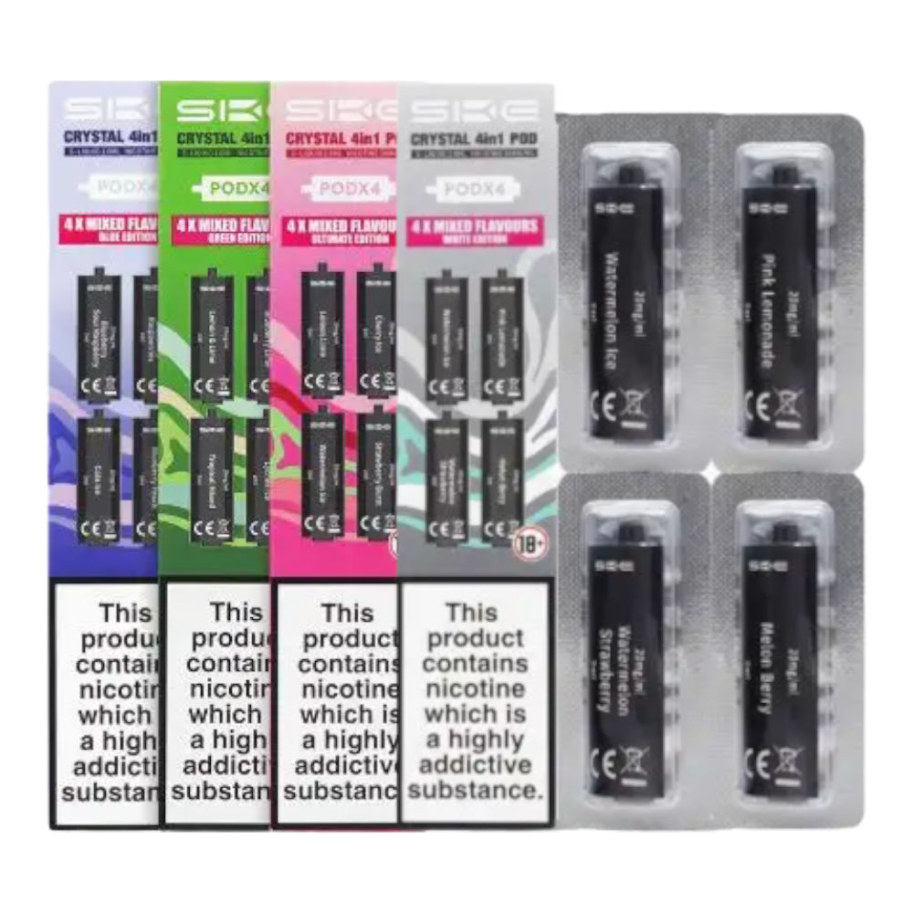 SKE Crystal 4in1 Prefilled Pods Red Box Vape SKE Crystal 4in1 Prefilled Pods Red Box Vape