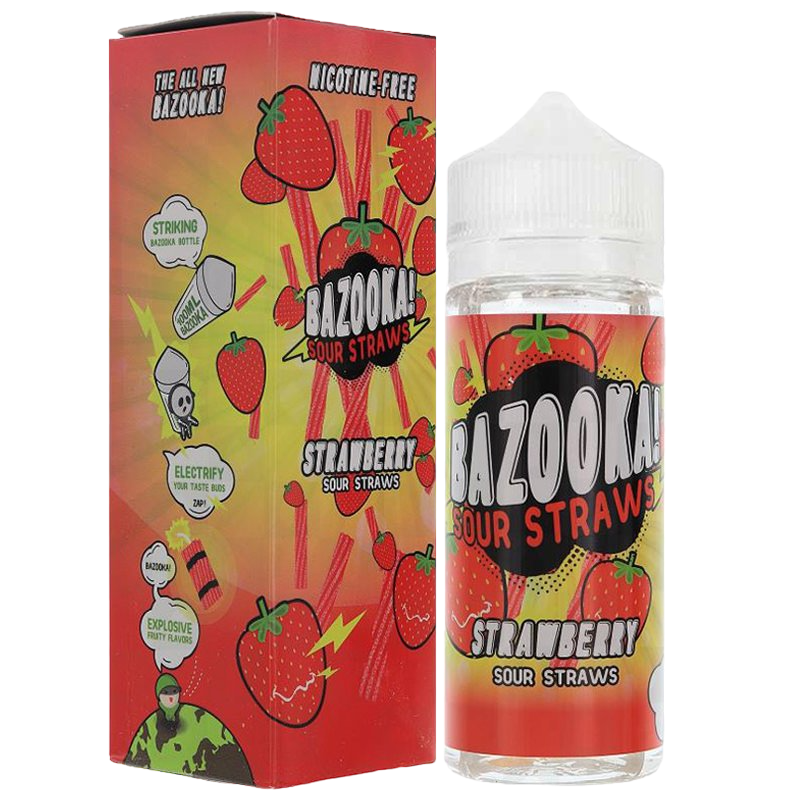 Strawberry 100ml Shortfill by Bazooka Sour Straws
