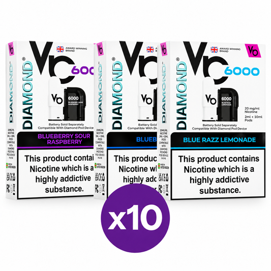 Vapes Bars Diamond 6k Pod pack x 10
